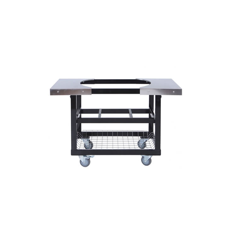 Base de chariot avec panier et tablettes latérales en acier inoxydable/Cart base with basket and stainless steel side shelves