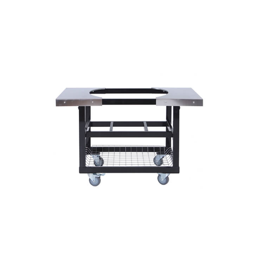 Base de chariot avec panier et tablettes latérales en acier inoxydable/Cart base with basket and stainless steel side shelves